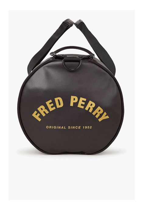 Borsone Fred Perry Tonal Classic Barrel Bag Nero Oro Unisex FRED PERRY | Borse | L7260-774